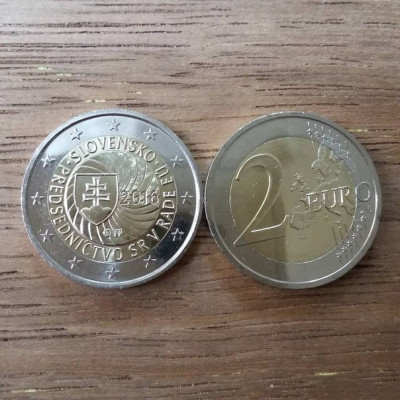 Монета 2 евро 2016 г. Словакия "Председательство в ЕС".